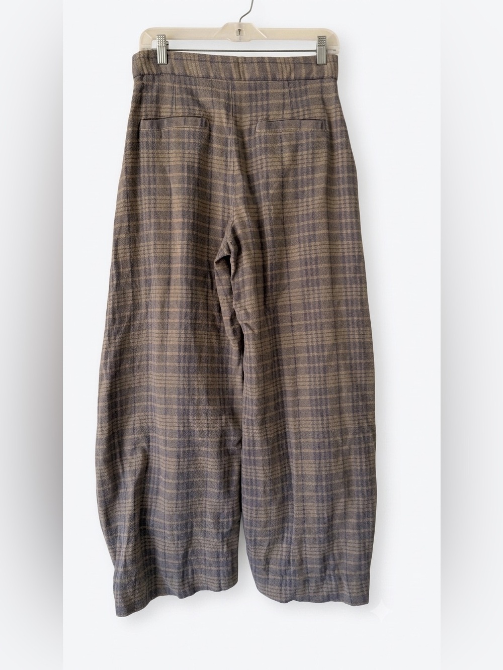 Free People Tegan Plaid Barrel Wide-Leg Relaxed Trouser Pants Sz 6 - Picture 3 of 10